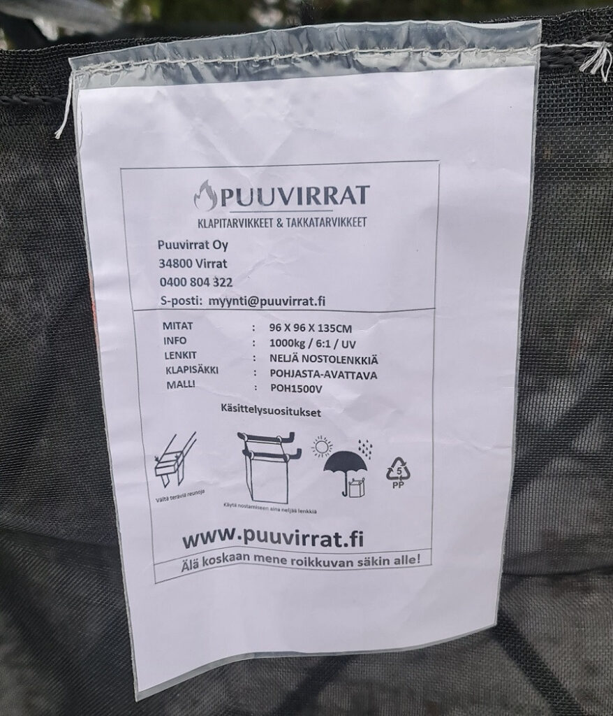 POHJASTA AVATTAVA TÄYSVERKKO SÄKKI 1,5m3