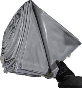 600g PVC-suojapressu 2x50m purjerenkailla