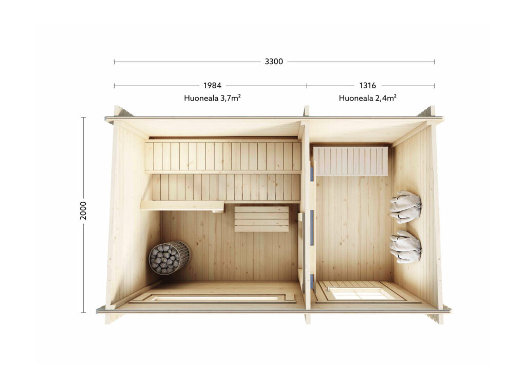 LILLEVILLA SAUNA PALOVESI 6,6M2