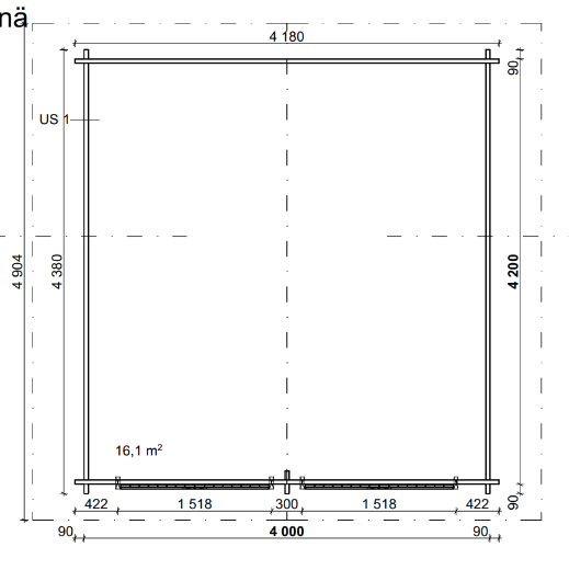 LP GARDEN S-L (16,4 M²) SUORASEINÄINEN PIHAVARASTO