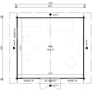 VIERASMAJA, V-XL (20M²)