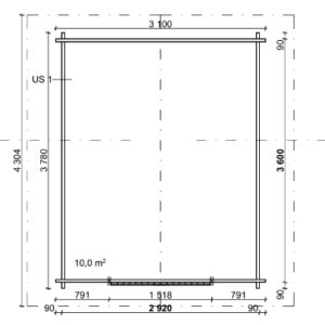 LP GARDEN S-M (10,5 M²) SUORASEINÄINEN PIHAVARASTO