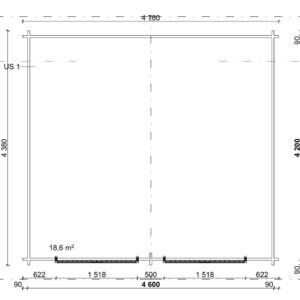LP GARDEN U-XL (19,3 M²) VINOUMPISEINÄINEN PIHAVARASTO
